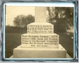 Reverse of Sydney's Grave by Stonyhurst Chapel showing memorial to Frank.